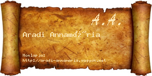 Aradi Annamária névjegykártya